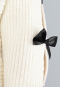 Beige Vest met Zwarte Strikjes