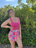 Fuchsia Bodysuit met Open Zij