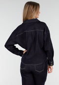 Redial Jeans  Donkerblauwe Denim Blouse met Lange Mouwen