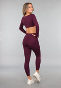 Aubergine Longsleeve stretch Sporttop