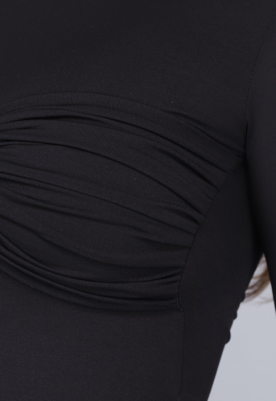 Zwarte Longsleeve Twist Stretch Top