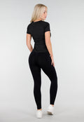 Zwart Sport T Shirt met Korte Mouw en Stretch