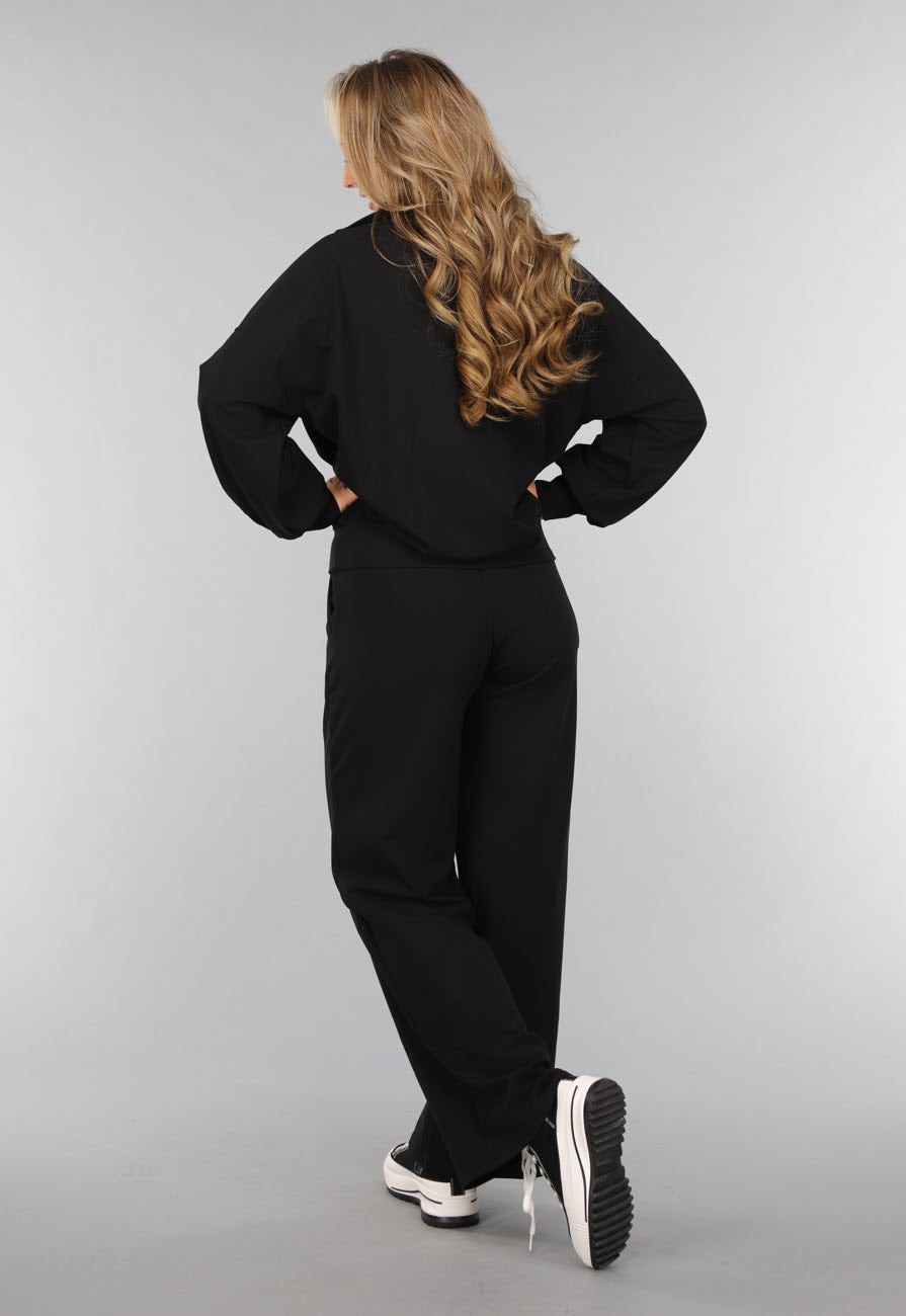 Zwarte Wide Leg Jogger