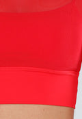 Rode Sportieve Mesh Top met Ingewerkte Pads