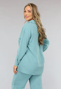 Elastische Turquoise Two Piece