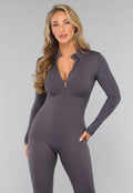 Antraciet Sportief Jumpsuit met Rits