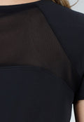 Zwart Sport T-shirt met Mesh en Gekruiste Rug