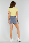 Basic Butter Yellow T-Shirt met Stretch
