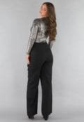 Bodysuit met Hoge Hals en Gouden Print