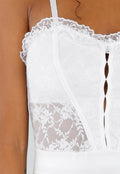 Witte Bruids Lingerie Set met Sluier en Netpanty met Jarretels