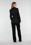 Zwarte Getailleerde Blazer Zonder Kraag