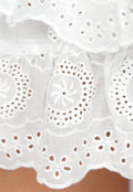 Wit Broderie Rokje met Ruches