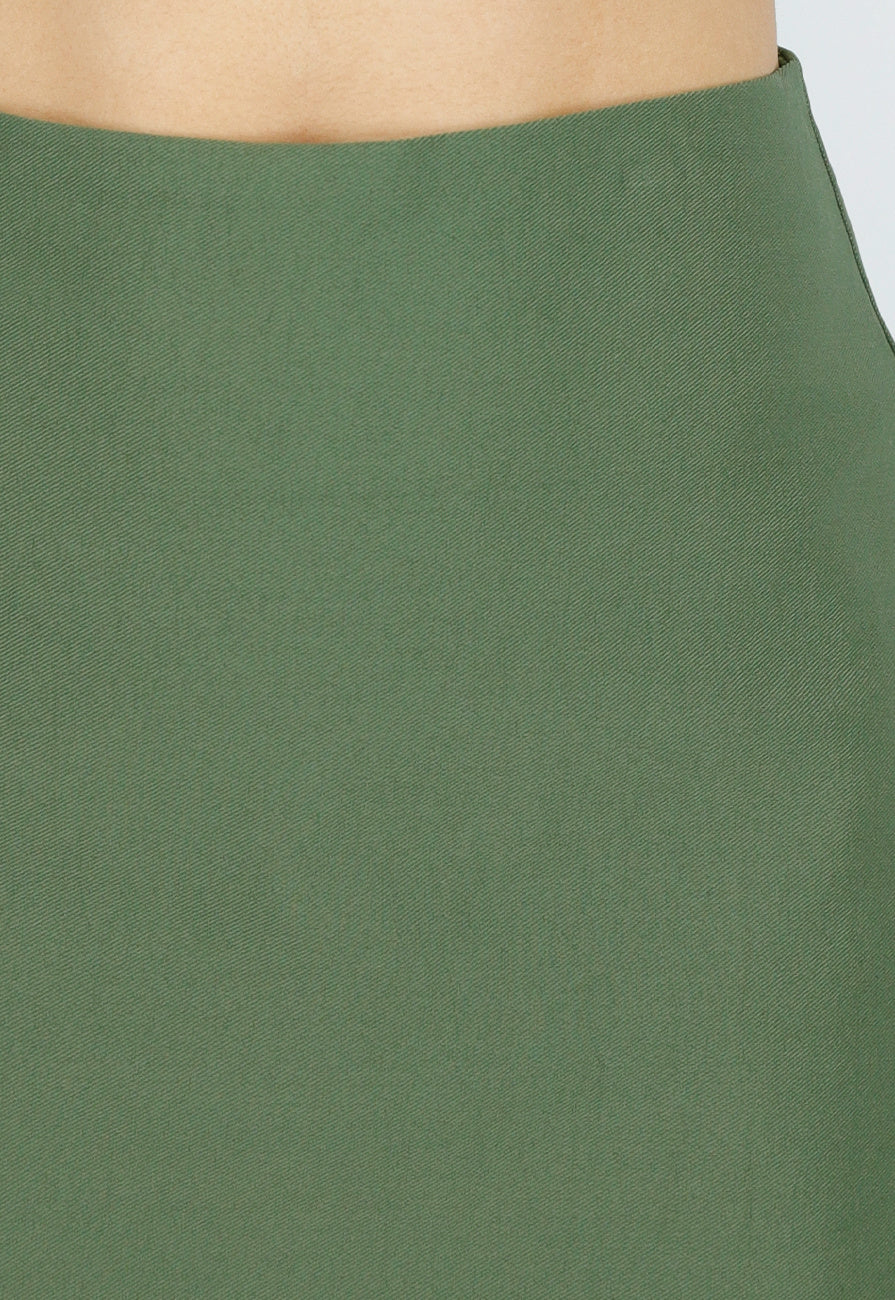 Groene Korte Skort met Stretch en Binnenbroekje