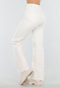 Beige Straight Leg Jeans met High Waist en Stretch