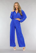 Blauwe Rib Co Ord Set