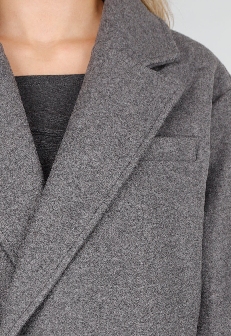 Lange Grijze Trenchcoat