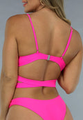 Wrap Bikini Top in Neon Roze