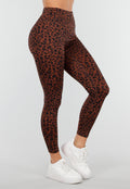 Bruine High Waist Sportlegging met Panterprint
