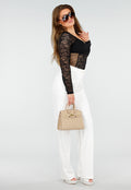 Oversized Aviator Zonnebril met Schildpadprint, Gradient Glazen en Dubbele Neusbrug