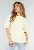 Butter Yellow Kanten T-shirt met Korte Mouwen en Ronde Hals