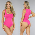 Fuchsia Bodysuit met Open Zij