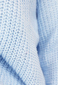 Babyblauwe Gebreide Trui met Geplooid Detail