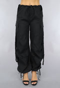 Zwarte Parachute Cargo Broek met Zakken