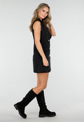 Zwarte Suède Hoge Laarzen met Grove Zool en Rits