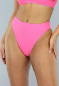 Neon Roze Bikini Broekje met High Waist