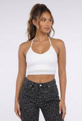 Witte Halter Franjetop met Padded Ondertop