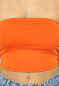 Oranje Elastische Strapless Bandeau Top