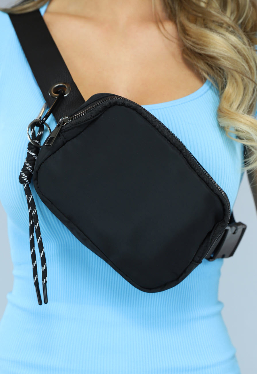 Zwarte Fanny Pack met Karabijnhaak