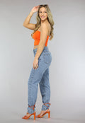 Oranje Elastische Strapless Bandeau Top