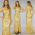Gouden Mesh Jurk met Pailletten en Onderjurk