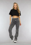 Redial Jeans  Tall Grijze Straight Leg Jeans met Stretch