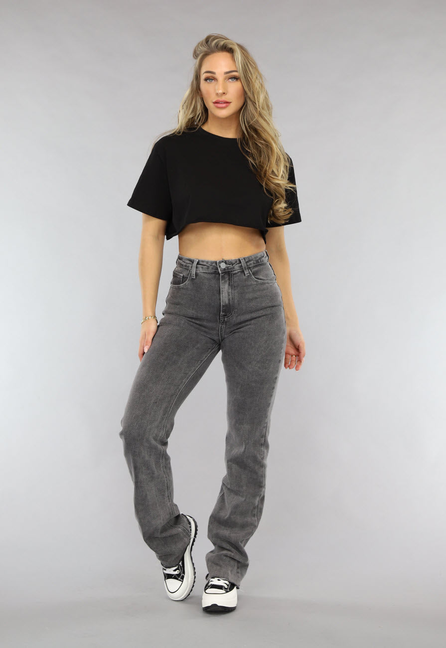 Redial Jeans  Tall Grijze Straight Leg Jeans met Stretch