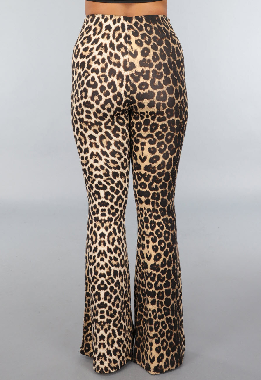 High Waist Tall Luipaard Flared Legging