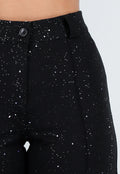Zwarte Petite Glitter Super Stretch Pantalon met Riemlusjes