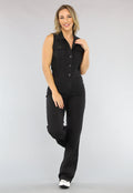 Redial Jeans  Mouwloze Zwarte Spijkerstof Jumpsuit