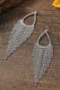 Zilveren Fringe Druppel Oorbellen