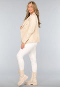Beige Blazer met Knopen