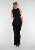 Zwarte Two Piece Set met Goudkleurige Knopen en Ceintuur