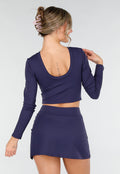 Donkerblauwe Sport Set met Skort en Padded Top