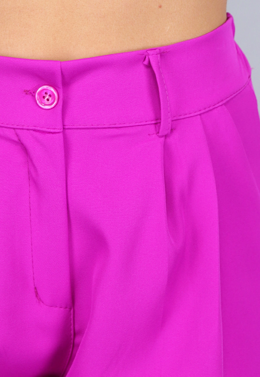 Pantalon en Gilet Suit in Fluoriserend Magenta