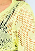 Felgele Cover-Up met Hartjes Patroon en Striksluiting