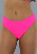 High Waist Bikini Broekje in Neon Roze