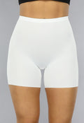 Witte Corrigerende Naadloze Biker Short met Hoge Taille