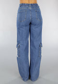Denim Cargo Ripped Jeans