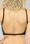 Zwarte Push Up BH met V Hals en Lage Rug