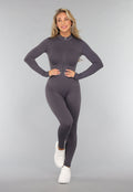 Antraciet Sportief Jumpsuit met Rits